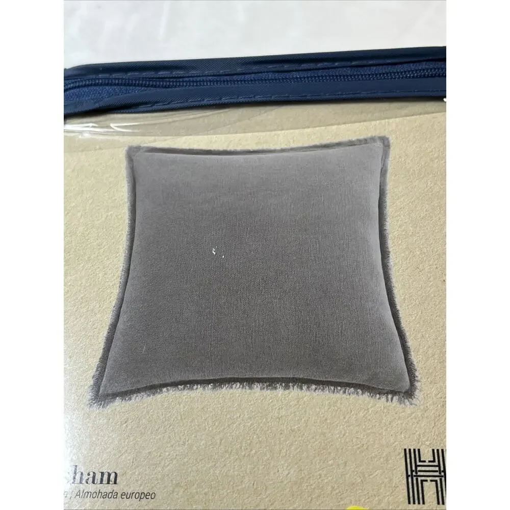 2 Pack Highline Bedding Co Habit Collection Reese Euro Sham 26in x 26in Gray NEW